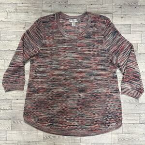 Christopher & Banks | Knitted Sweater | Red, Black, White | XL